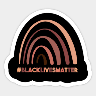 #blacklivesmatter brown black rainbow Sticker